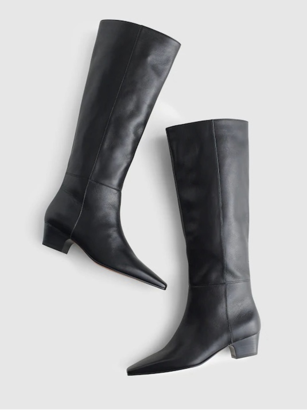 NWOB Madewell The Lexie Tall Leather Boot Black 9 Square Toe Knee High NX079
